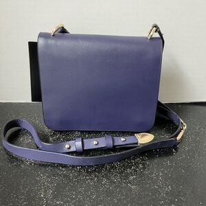 BCBGMaxAzria Eva Blue Leather Crossbody Bag